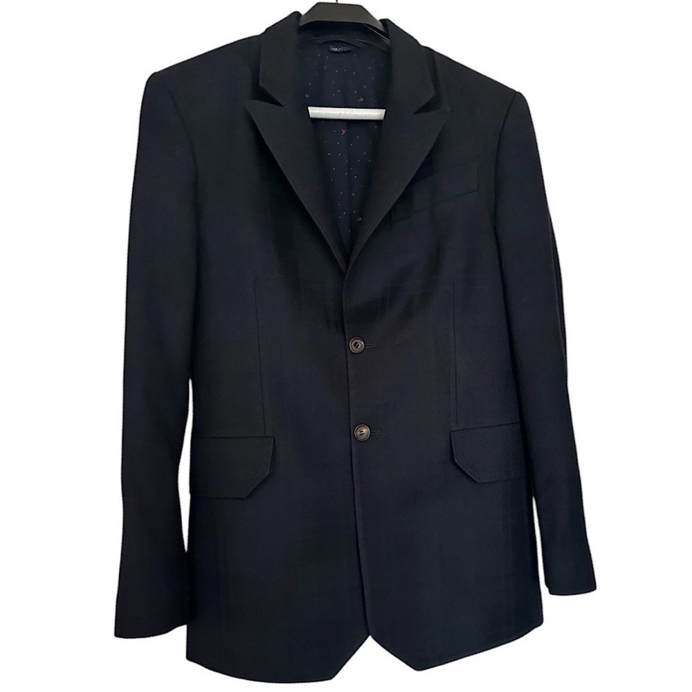 Vivienne Westwood Men’s Wool Blazer Navy Blue Plaid 2 Button Size 46 (Small US)